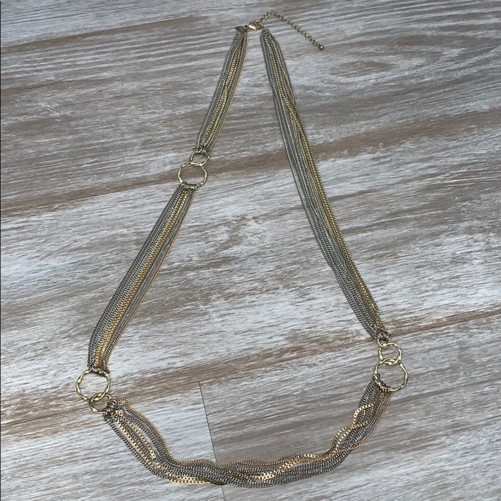 Lia Sophia gold and silver multi strand necklace